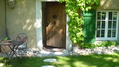 vue intérieur du Studio, avec de la verdure et une vigne grimpante